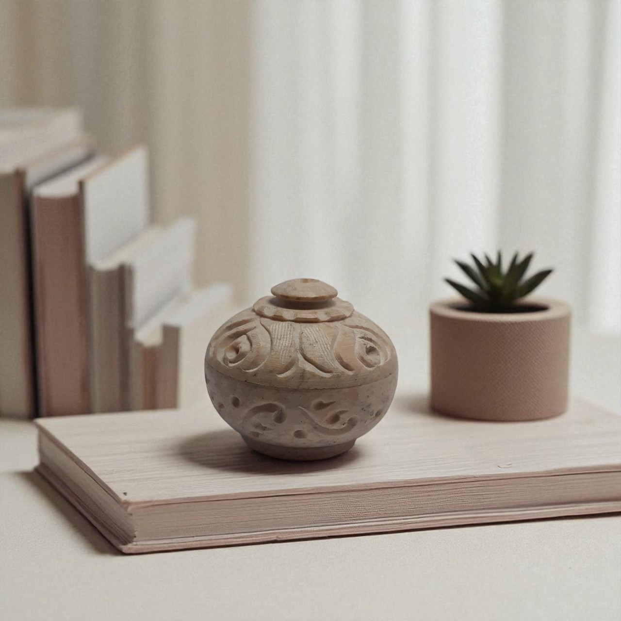 Jaali Marble Round Box