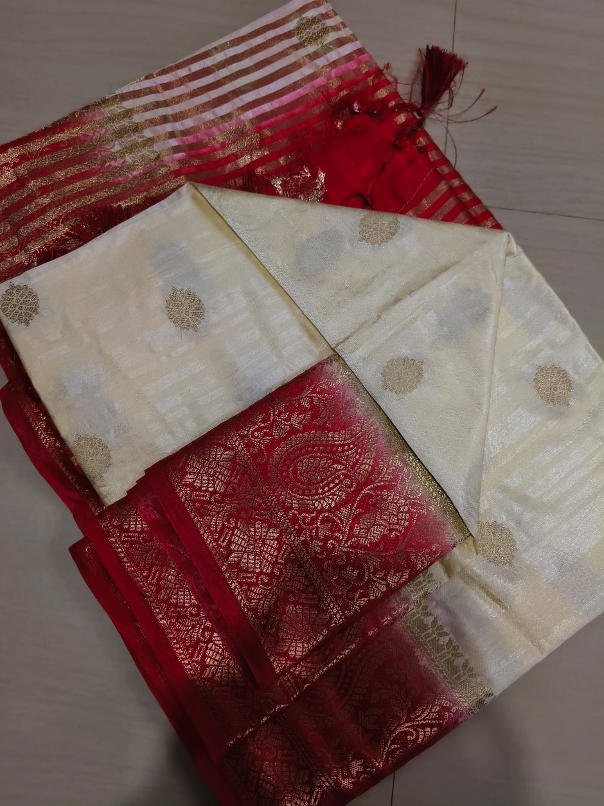 Pure Matka Tushar Saree – Handwoven All-...