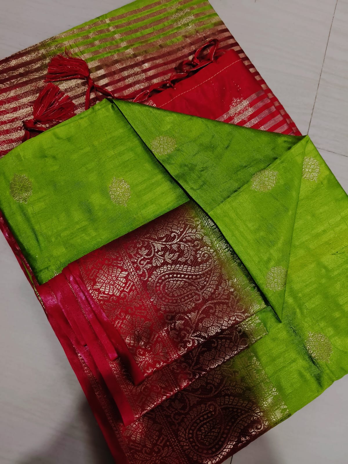 Pure Matka Tushar Saree – Handwoven All-...