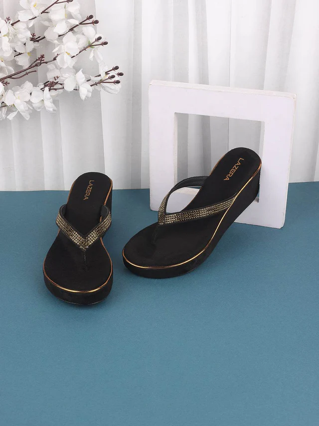 Women's Embellished Wedge Flip-Flops