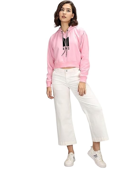 Women's Crop Hoodie Long Sleeve Drawstri...