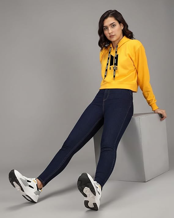 Women's Crop Hoodie Long Sleeve Drawstri...