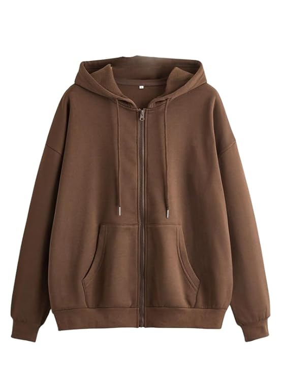 Women's Polycotton Fleece Plain Hooded N...