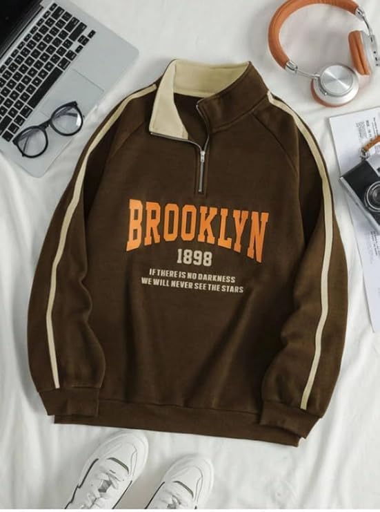 Men’s Collar Chain Cotton Fleece Sweatsh...