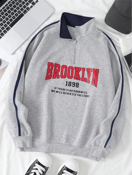 Men’s Collar Chain Cotton Fleece Sweatsh...