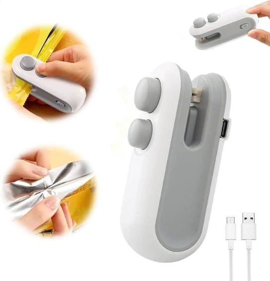 Mini Bag Sealer, New 2 in 1 USB Recharge...