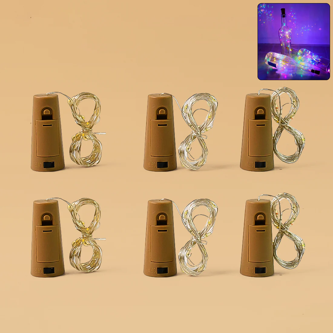 Cork-Shaped LED Bottle String Fairy Ligh...