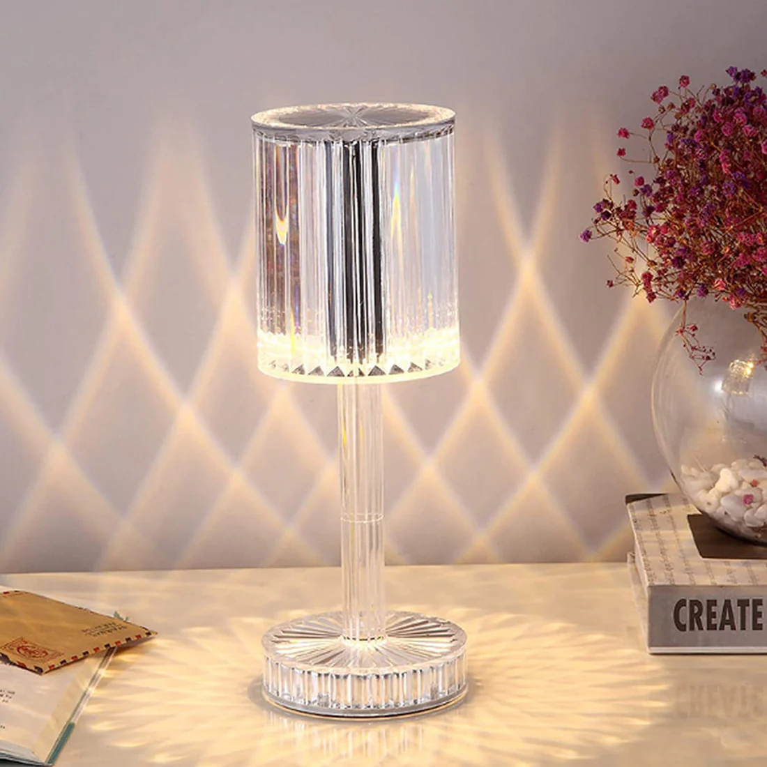 Crystal Table Lamp , Touch Control Atmos...