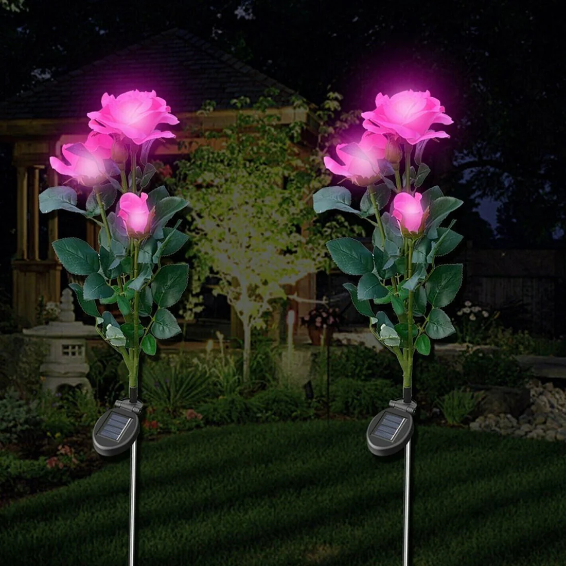 Garden Solar Outdoor Rose Lights Decorat...
