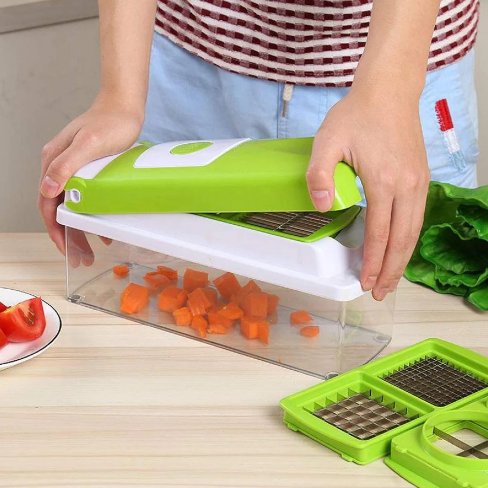 Plastic 13-in-1 Manual Vegetable Grater,...