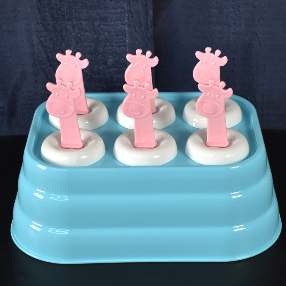 6 Cavity sicle Molds Plastic Giraffe sha...