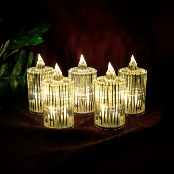 Premium Crystal Effect LED Flameless Can...