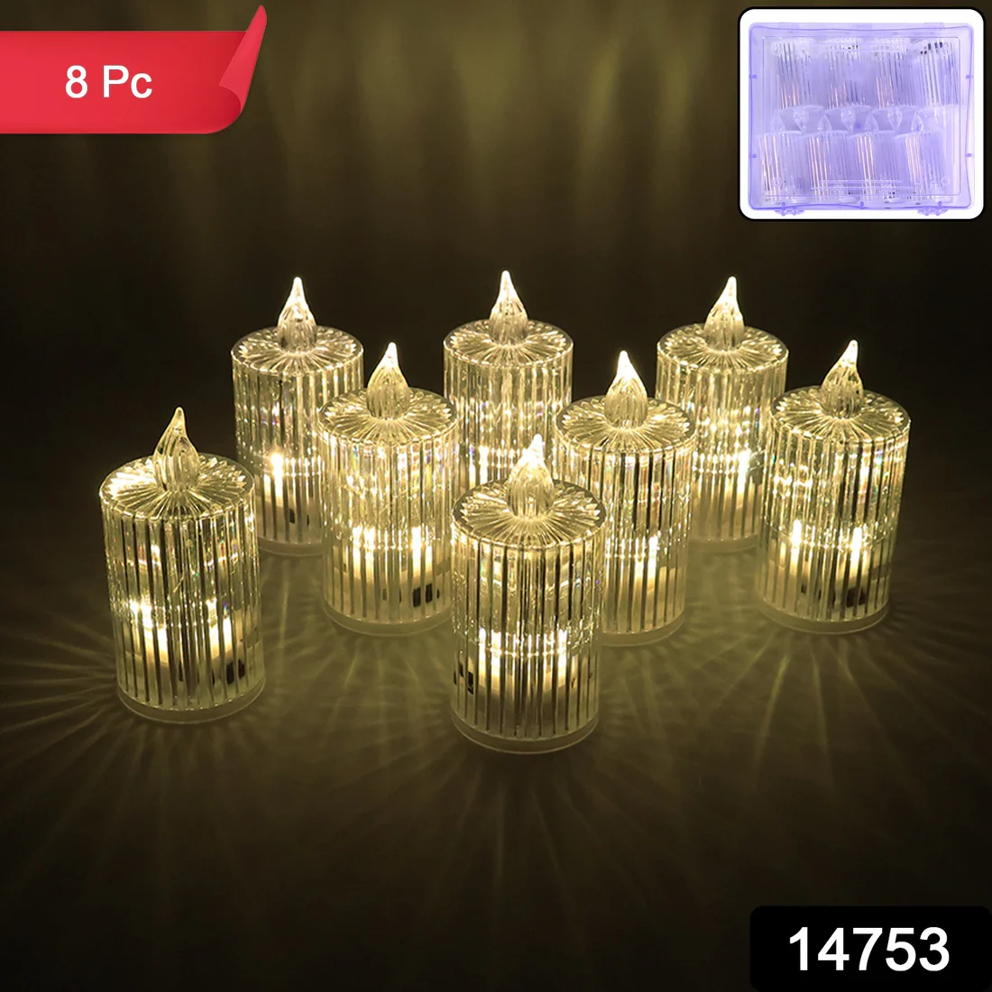Premium Crystal Effect LED Flameless Can...