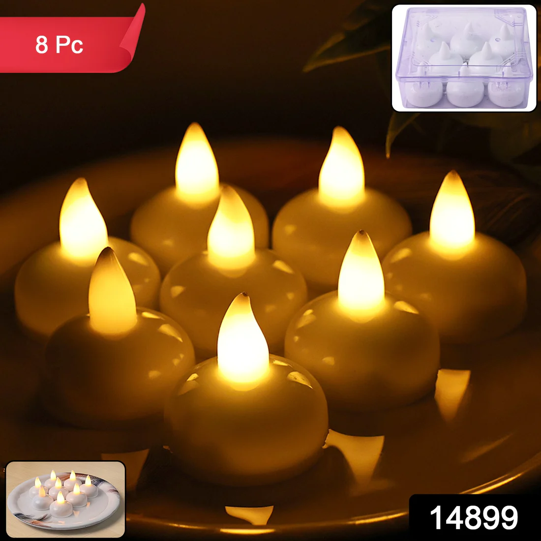 Round LED Flameless Tealight Candles - (...
