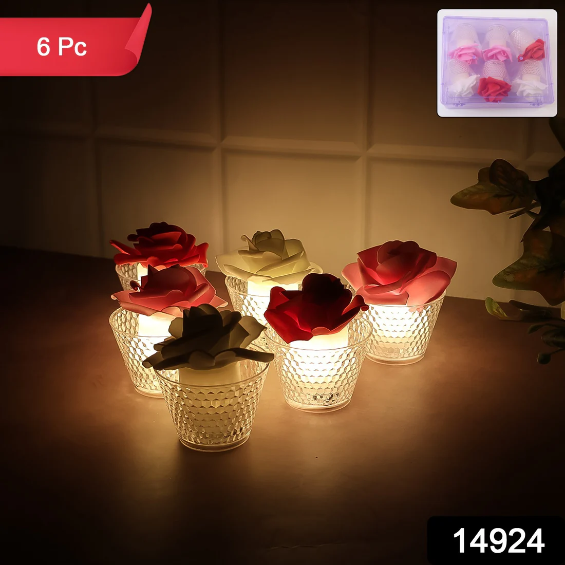 LED Rose Flower Decorative Flameless Tea...
