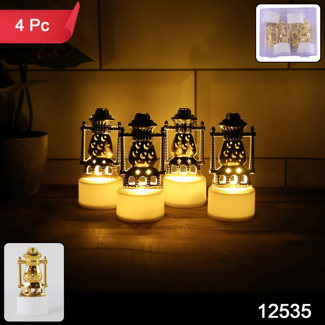 Mini Lantern-Style Flameless LED Tealigh...