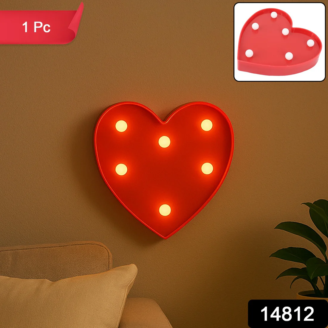 Heart Shape LED Decorative Night Light (...