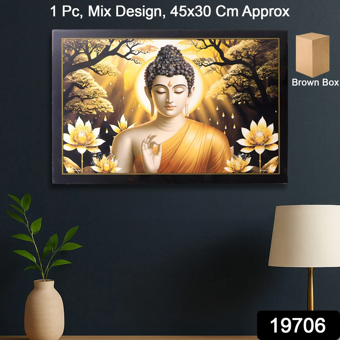 Decorative Lord Buddha Wall Painting wit...