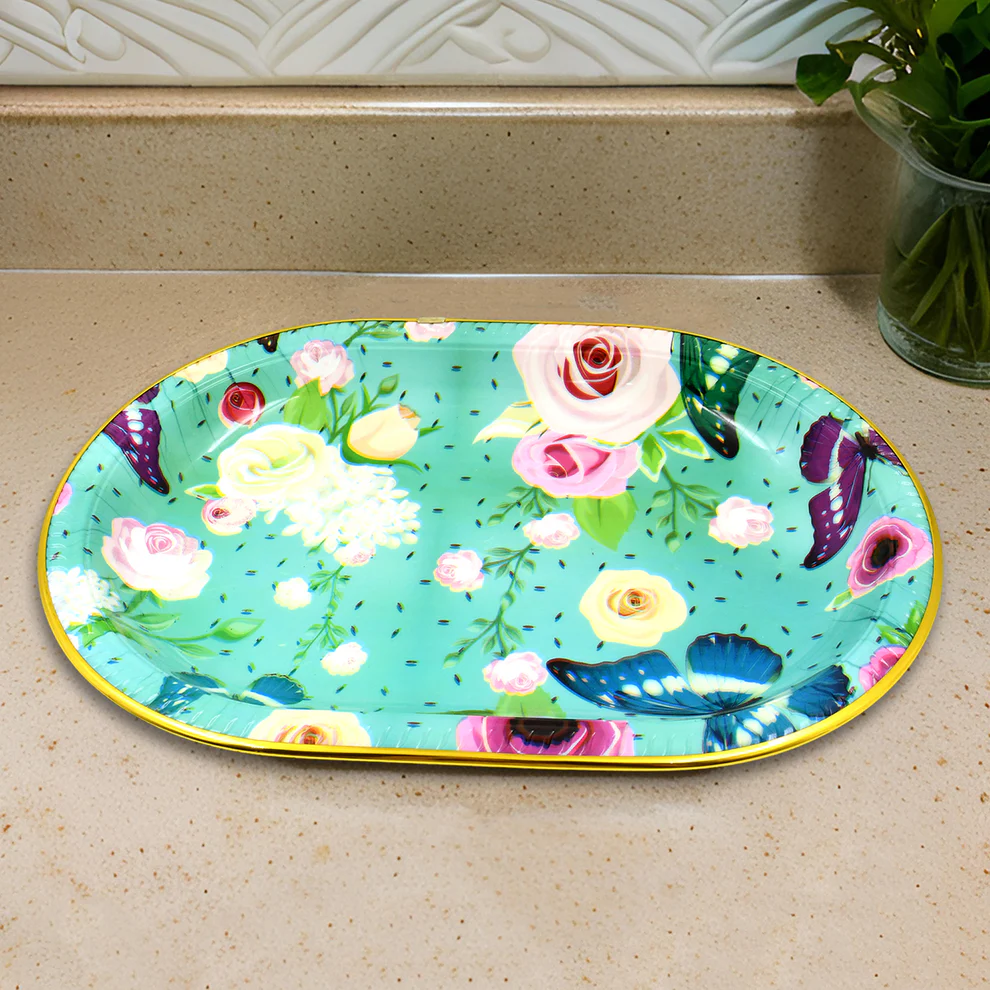 Big Plastic Flower Printed Design Servin...