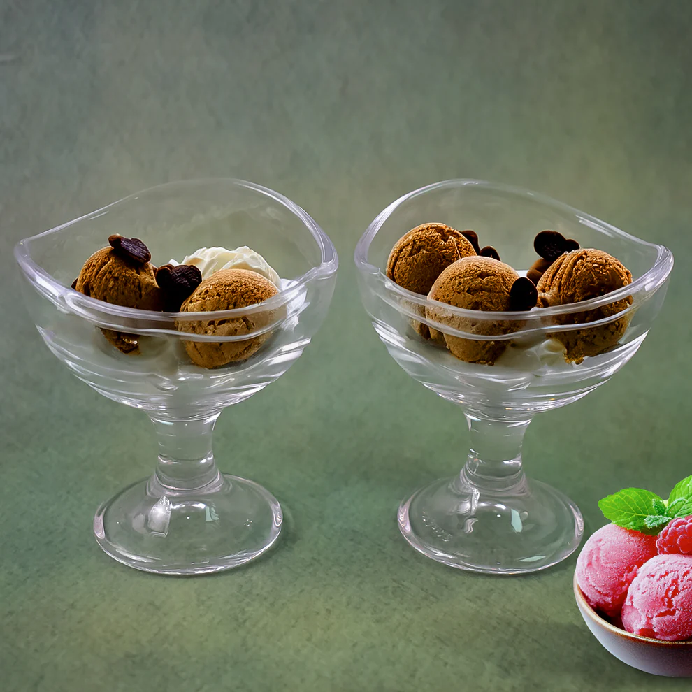 Glass Footed Dessert Bowl, Ice Cream Cup...
