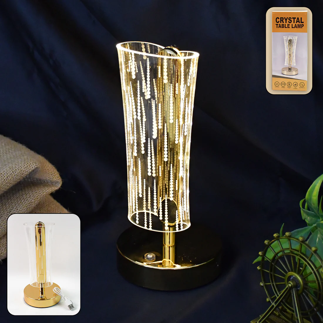 Luxury Crystal Table Lamp (1 Pc)