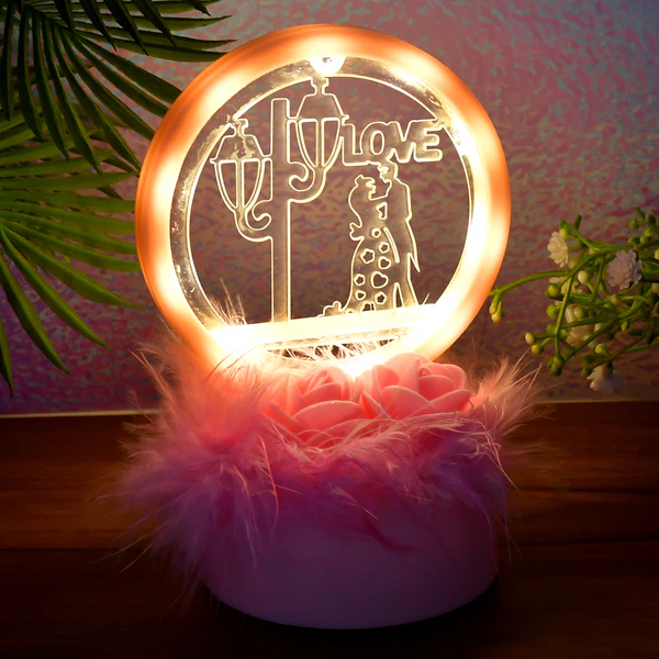 Romantic Round Love Couple Decorative Sh...