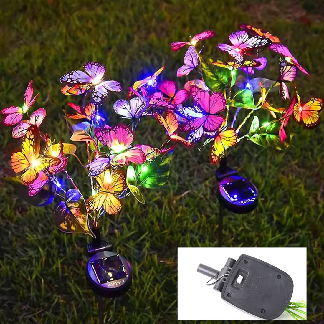 Solar-Powered LED Butterfly Garden Flowe...