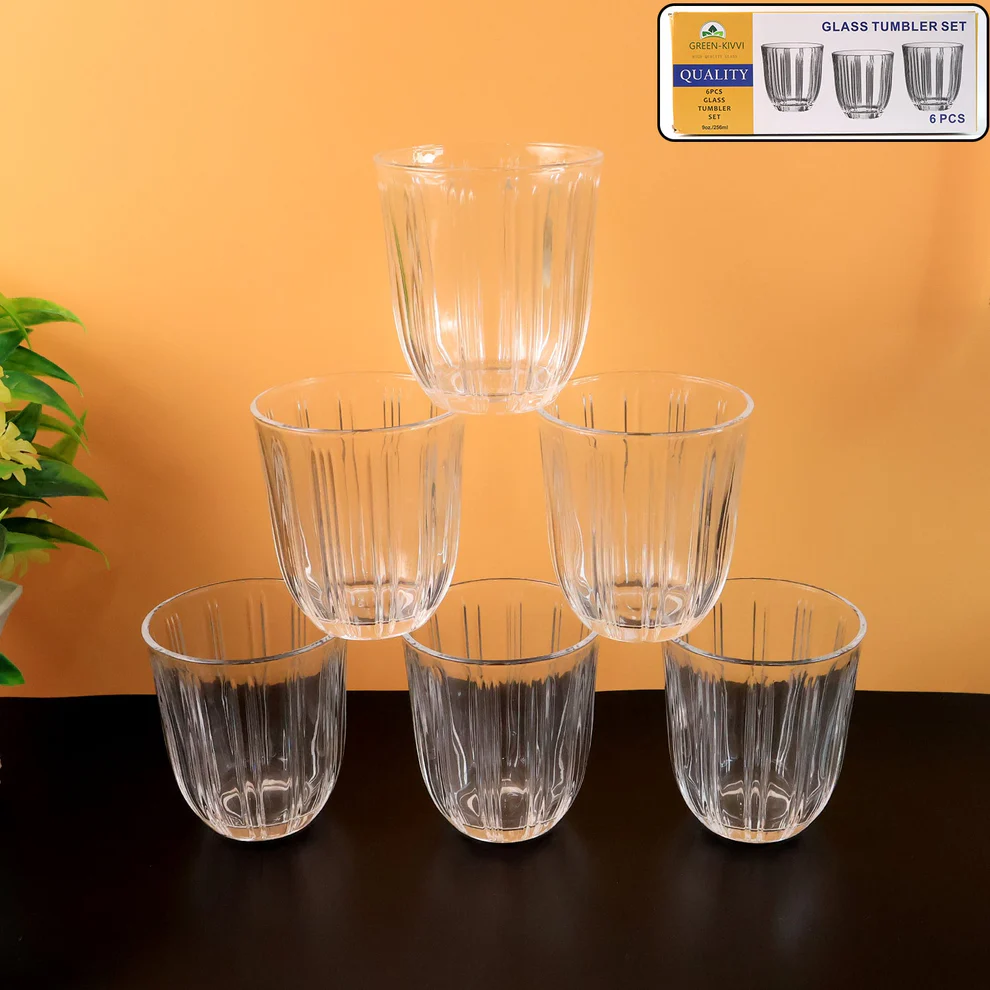Premium Transparent Glass Tumbler Set, T...