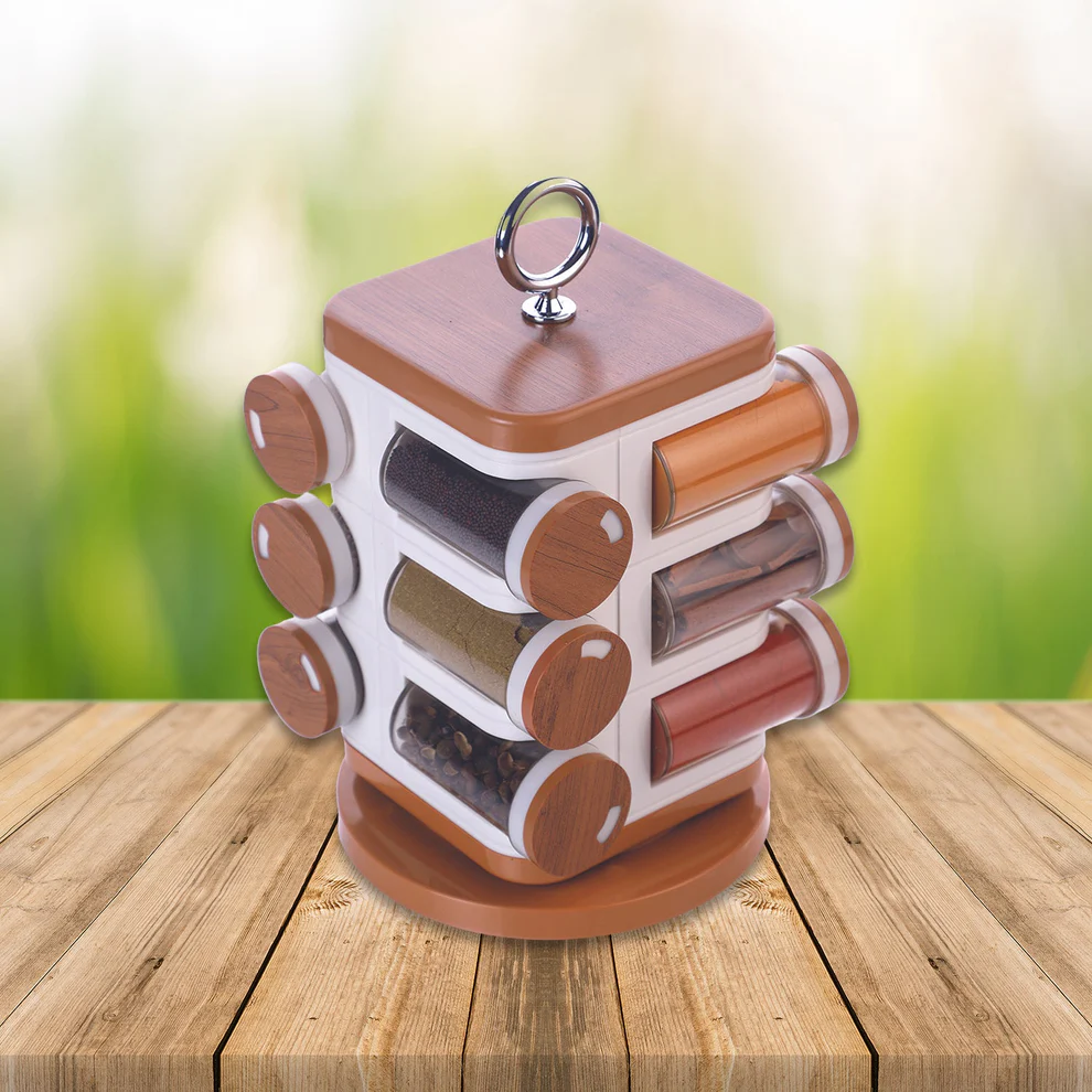 Ganesh 12-Jar Revolving Spice Rack Masal...