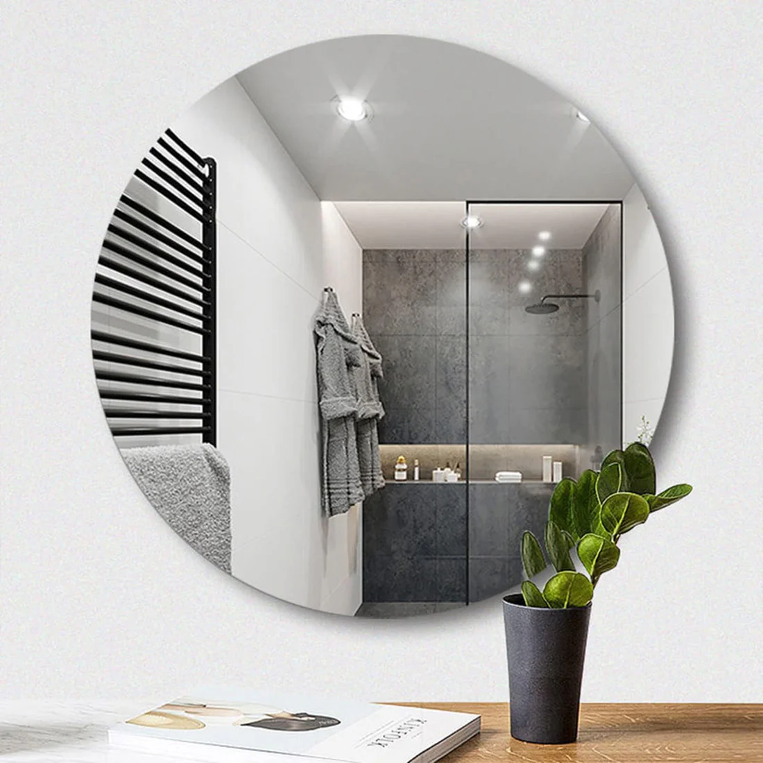 Plastic Square 3D Mirror Wall Stickers (...