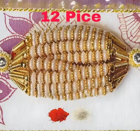 LIGHT Rakhi 12 pice combo rakhi Golden w...
