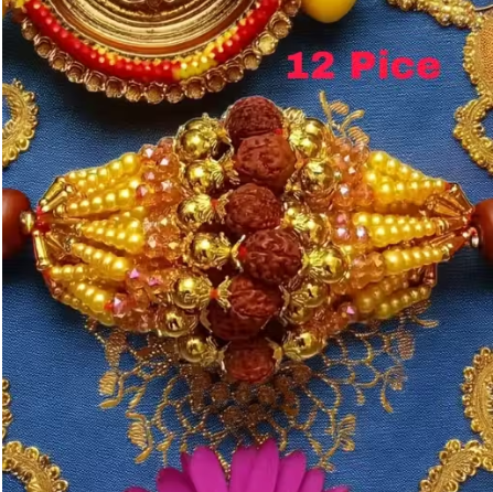 LIGHT 12 PICE RUDRAKSH RAKHI FOR BHAIYA...