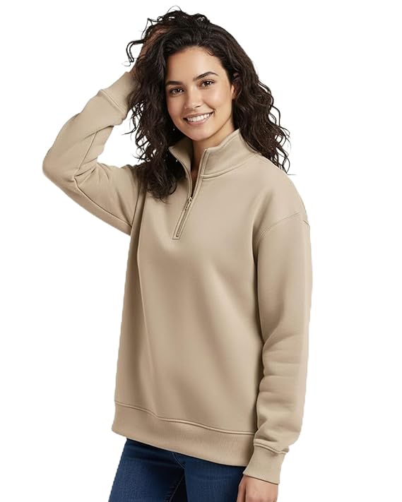 Quarter-Zip Pullover Sweatshirt for Woma...