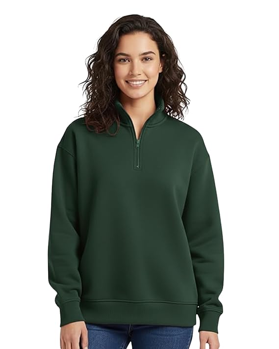 Quarter-Zip Pullover Sweatshirt for Woma...