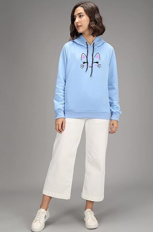 Women Cotton Blend - Cute Hoodies Teen G...