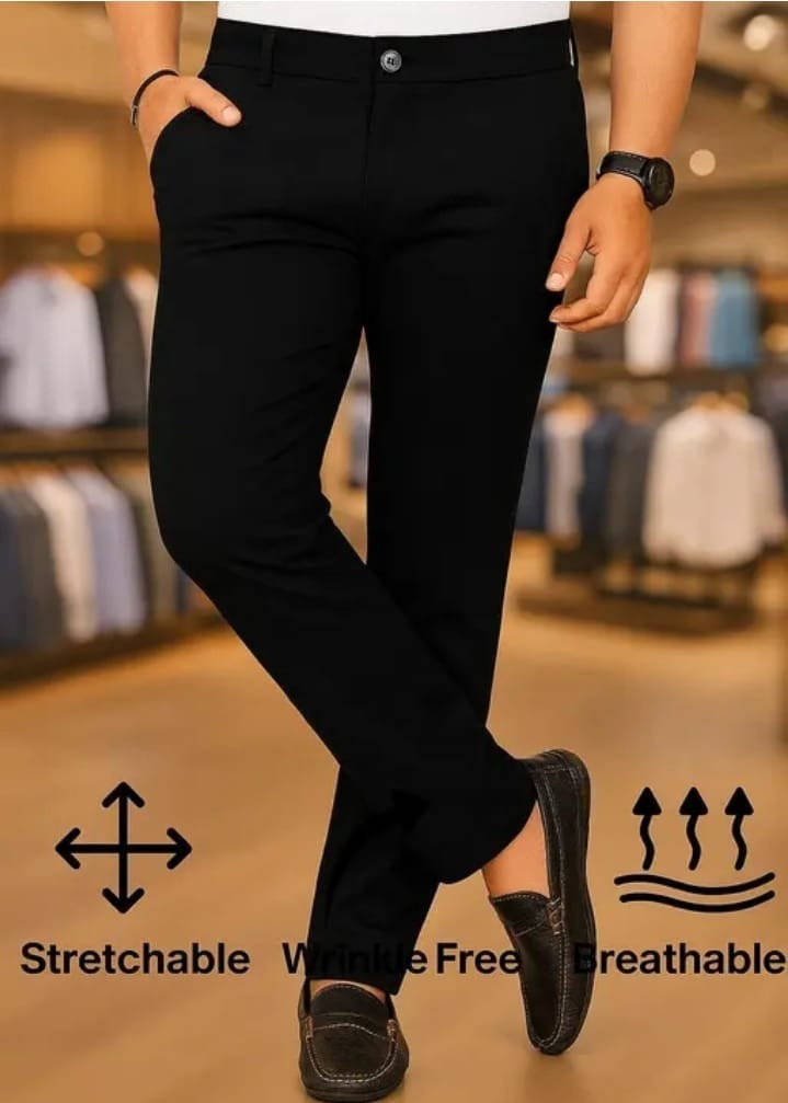 Men’s Slim Fit Stretchable Black Trouser