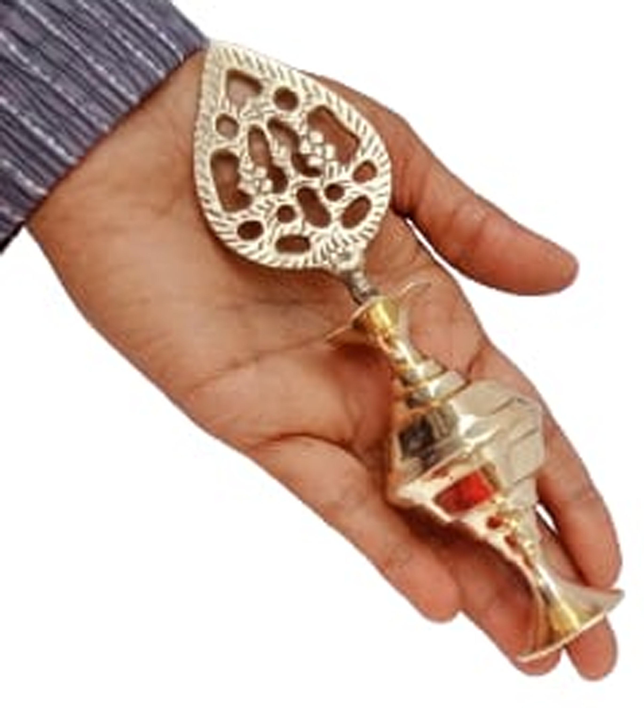 Art brass surmedani with funnel/kuppi an...