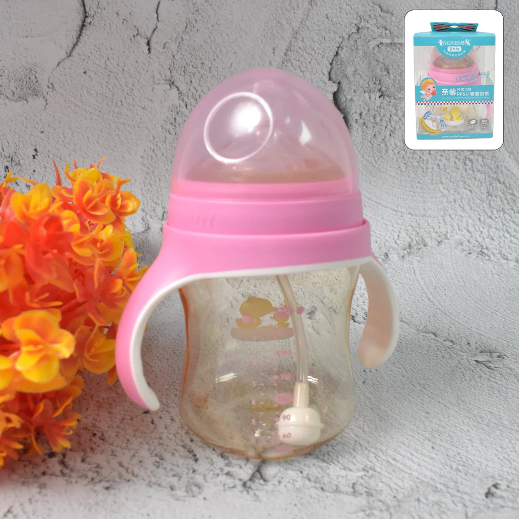 Plastic Baby Feeding Bottle with Handles...
