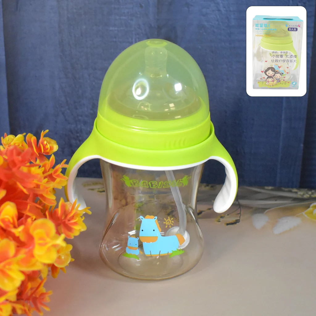 Plastic Baby Feeding Bottle with Handles...