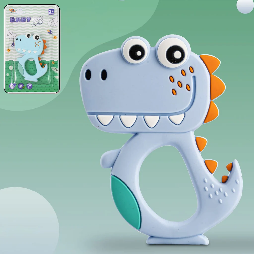 Silicone Dinosaur Teether for Baby (1 Pc...