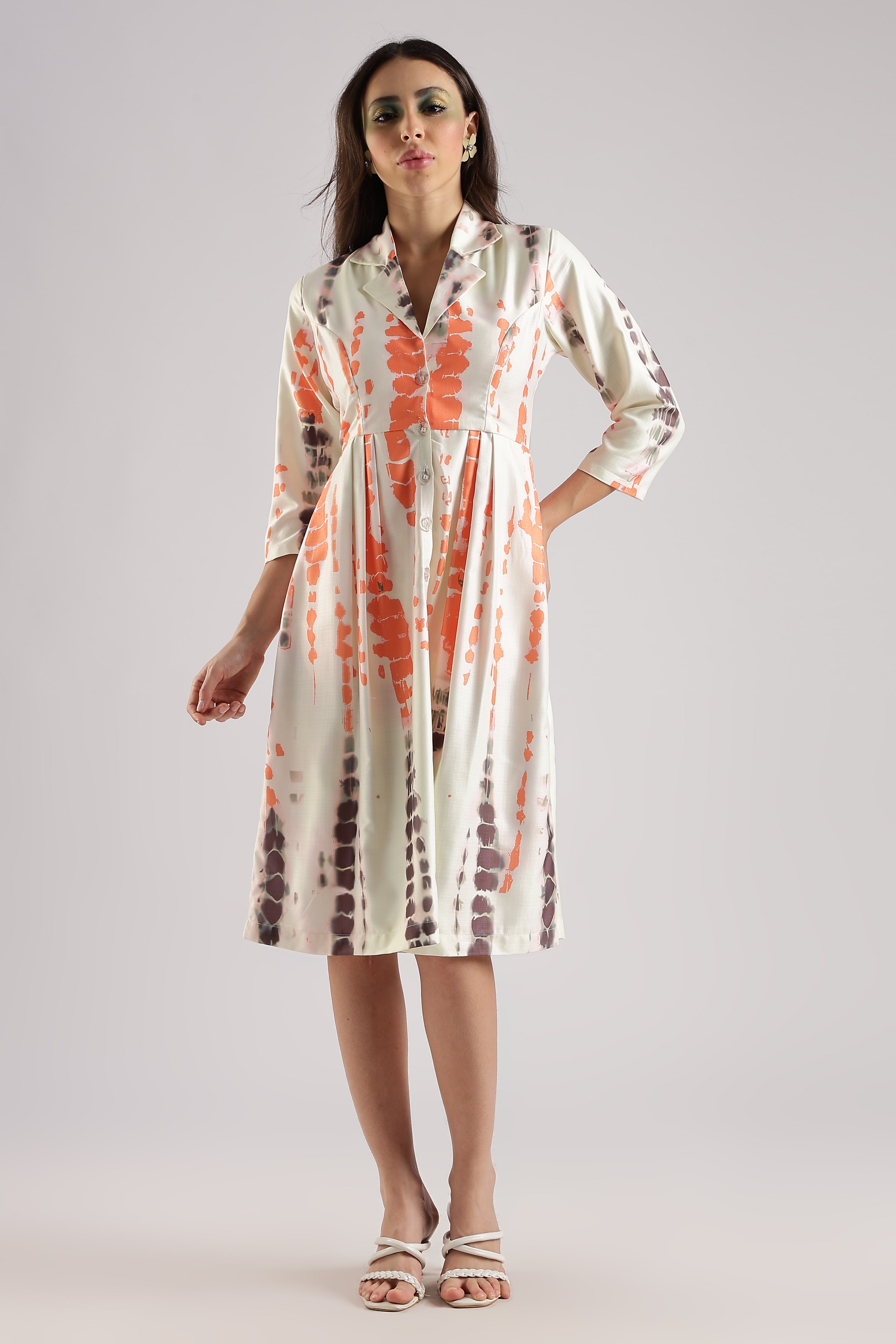 SHIBORI MIDI DRESS