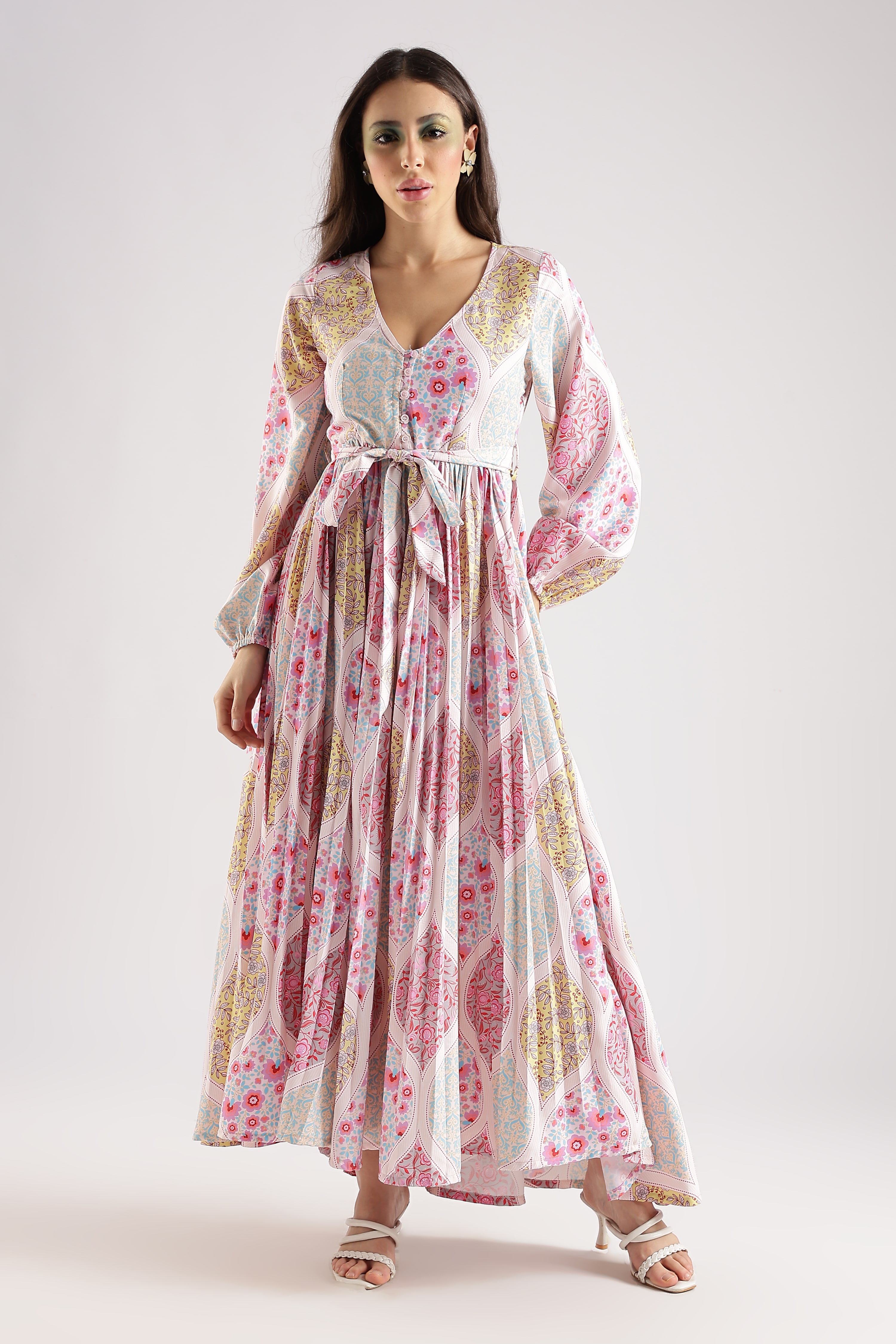 PAISLEY PRINTED MAXI DRESS