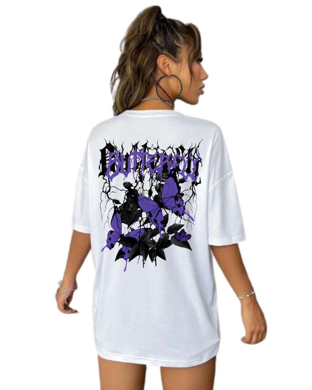 Women Over Size Stylish Graphic Tee for...