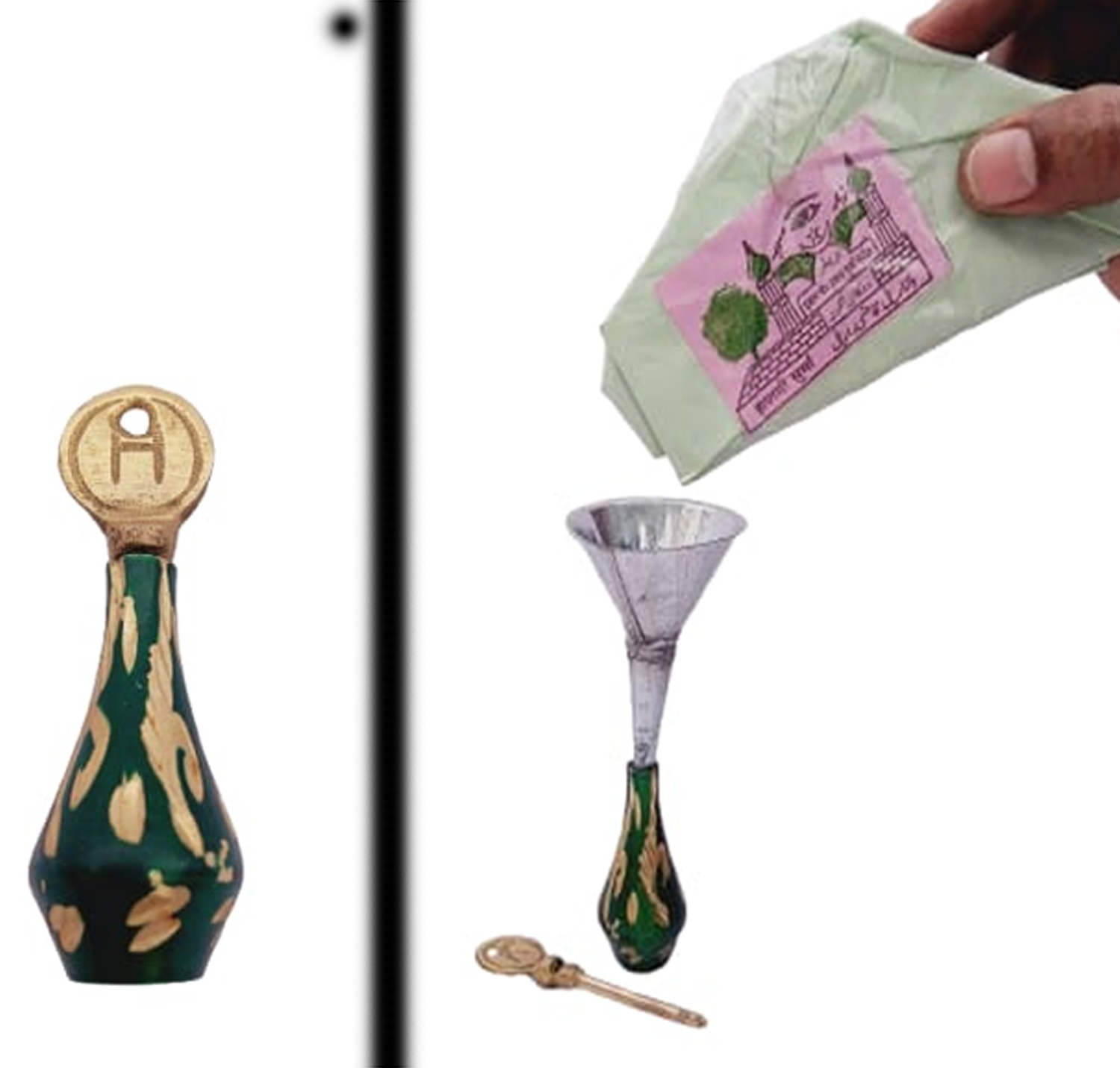 Brass Surmedani With Funnel/Kuppi And Su...