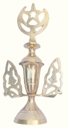 Mii Art Brass Surmedani With Funnel/Kuppi And Surma Use In Eye's Makeup [Size-15-cm]Pack Of-1 Funnel, 2 Surma Packed, 1 Brass Surmedani