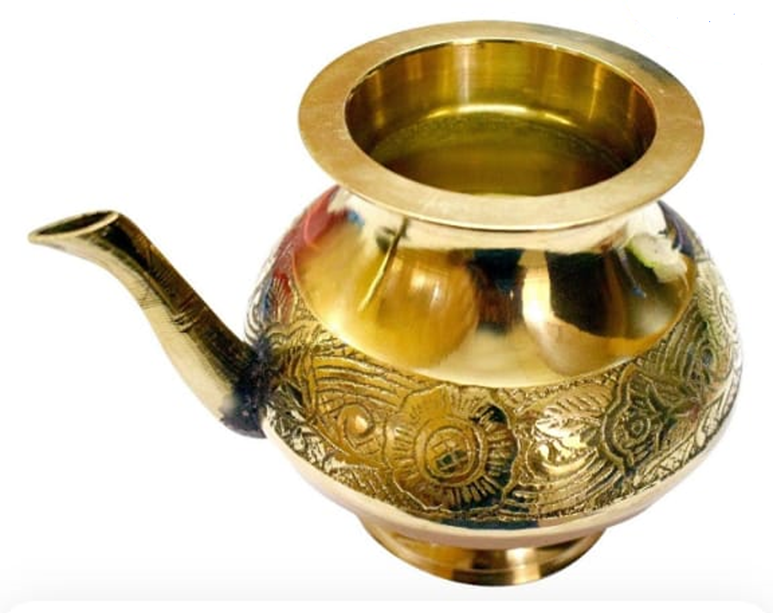 Mii Art Brass Neti Pot Pooja Lota / Karva for Karvachauth & Kalash | Medium Brass Lota 250 ml (Size – 10 cm) | Pack of 1