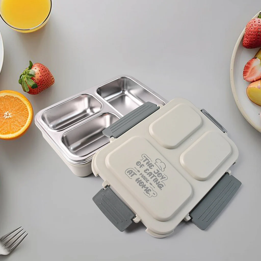 3-Compartment Stainless Steel Lunch Box