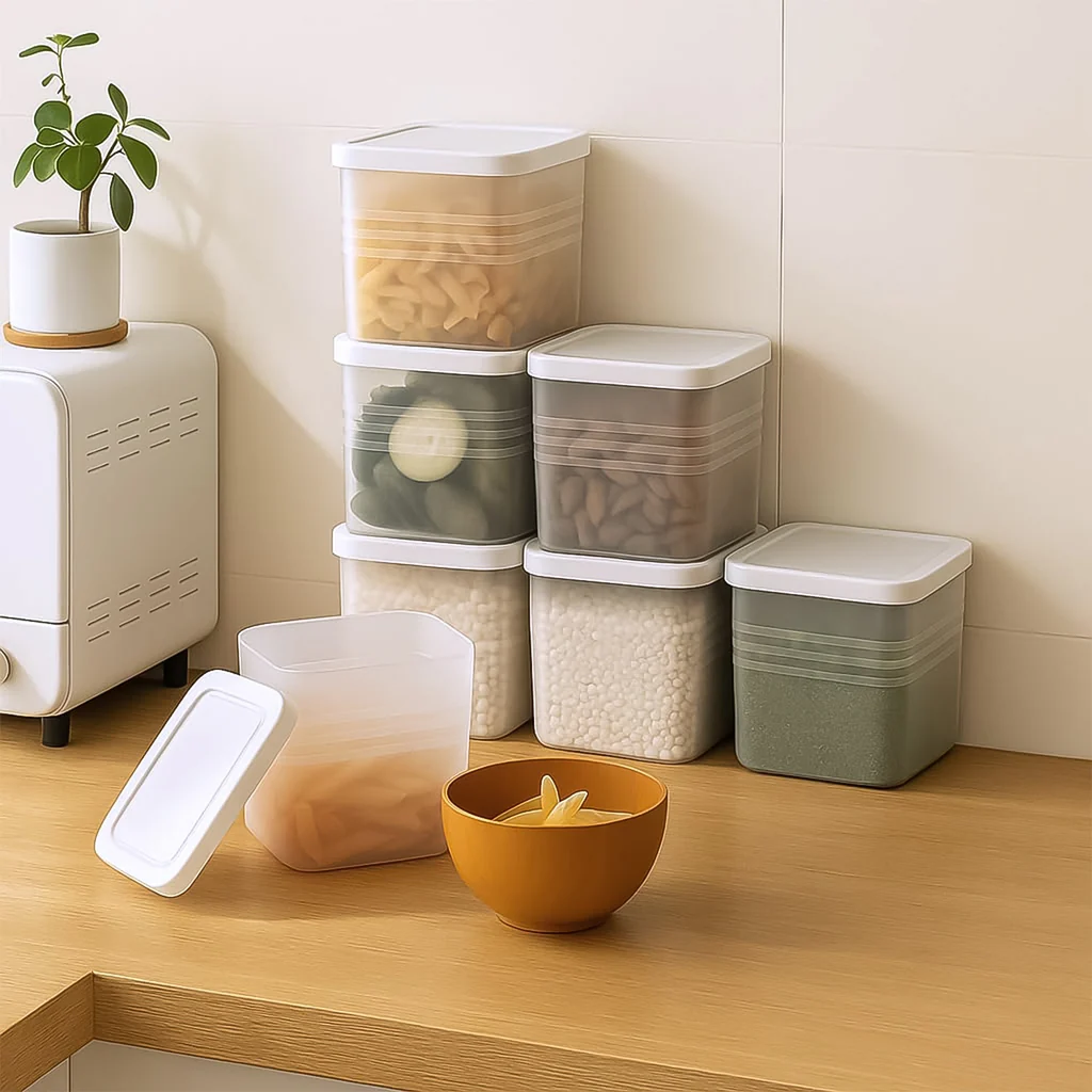 Transparent Square Plastic Food Storage Container