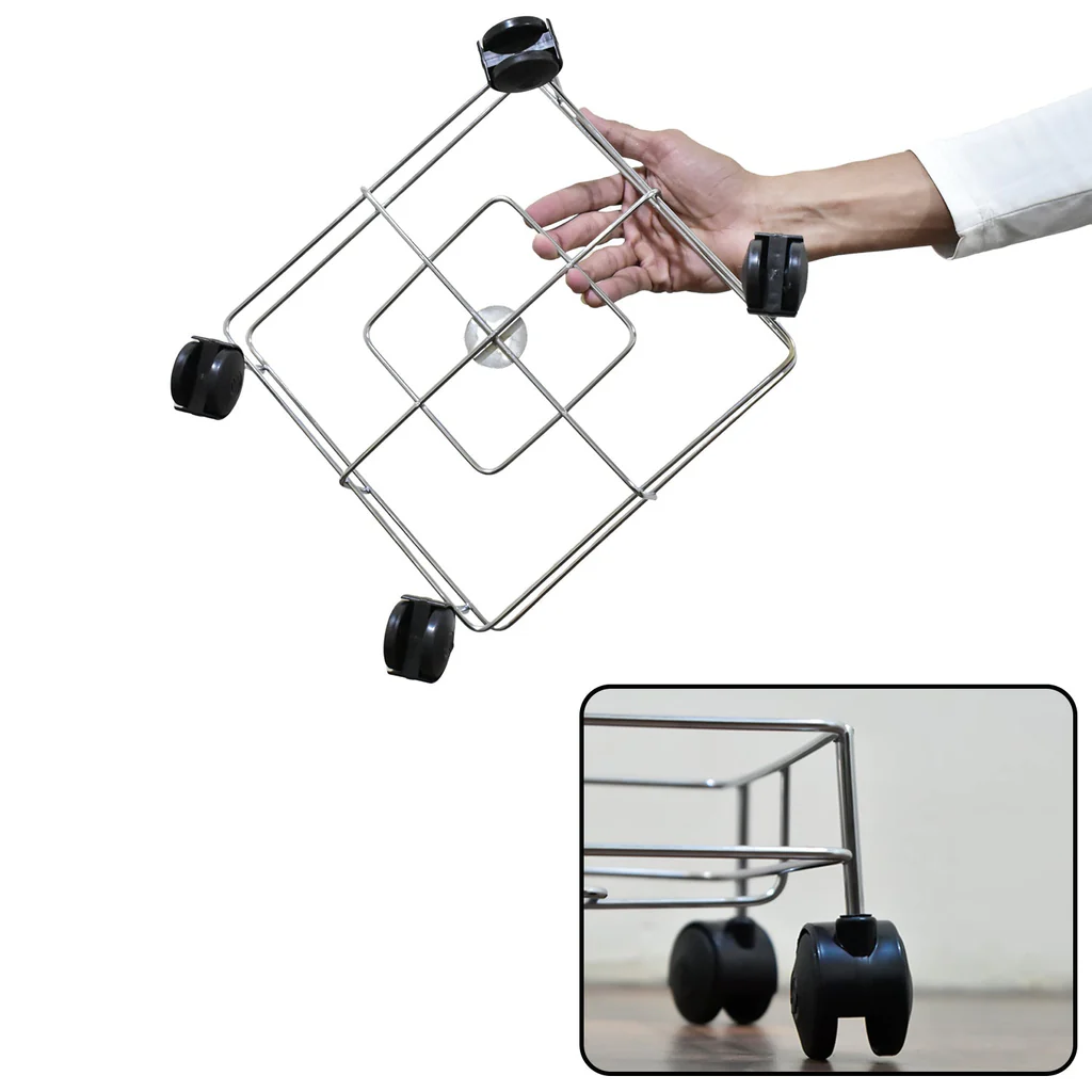 Ss Square Oil Stand For Carrying Oil Bottles And Jars Easily Without Any Problem.