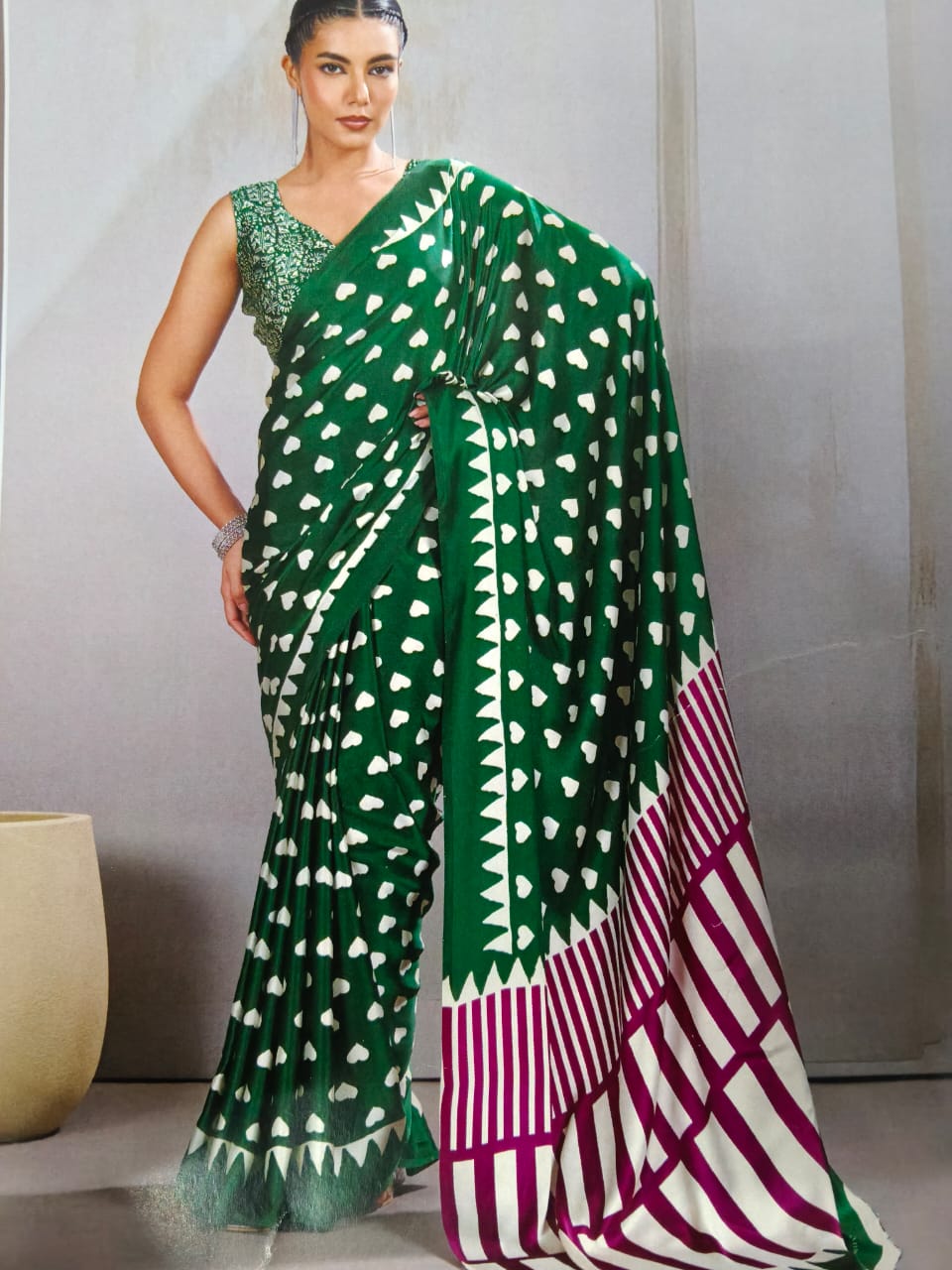 Pure Ajrakh Modal Silk Saree with BP | H...